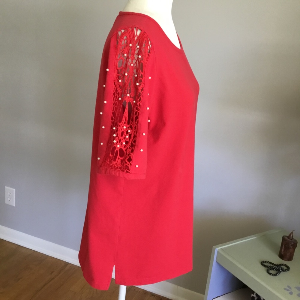 Quacker Factory Top With Pearl Design - image 2